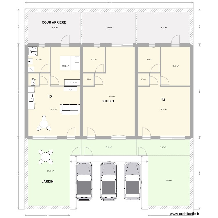 Plan 2 logement sociaux . Plan de 0 pièce et 0 m2