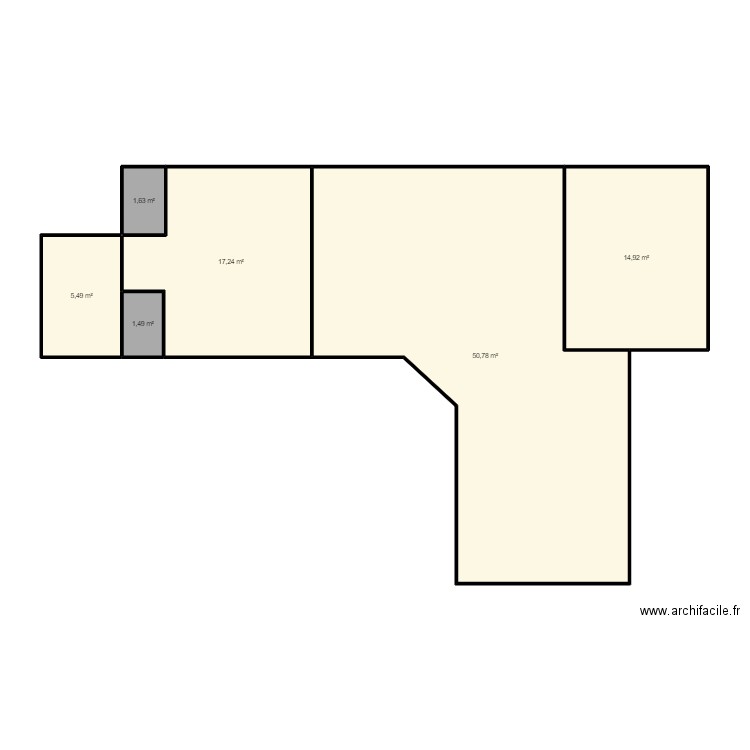 Plan ROUX1. Plan de 6 pièces et 92 m2