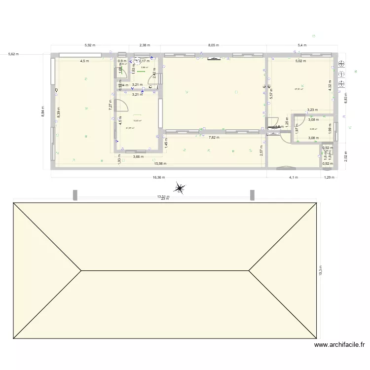 New 1101 droite 09/25 toiture. Plan de 