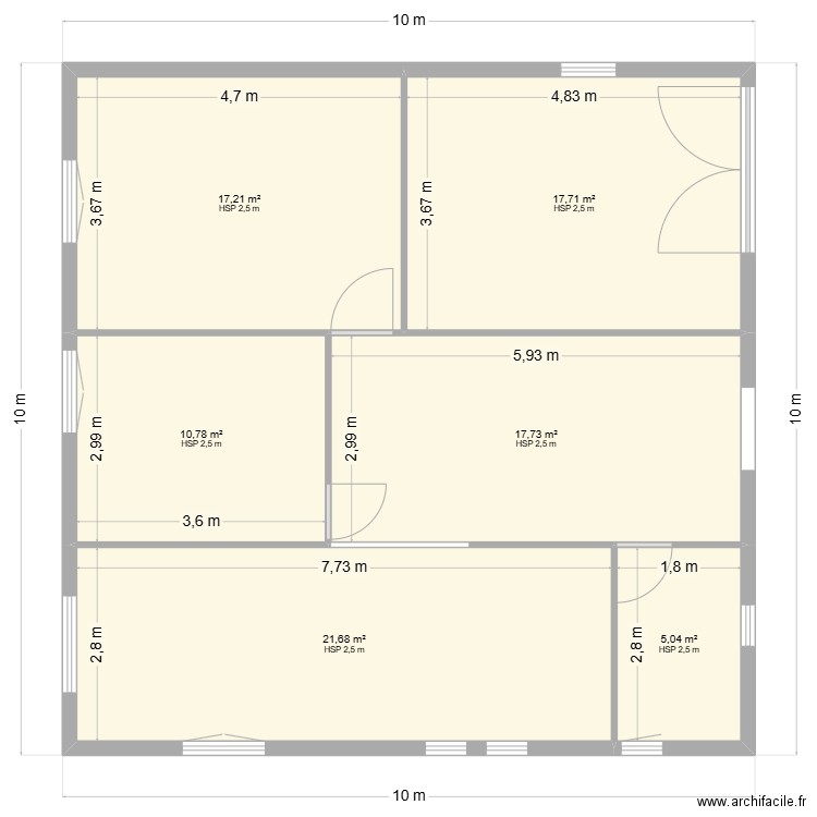 plan_2. Plan de 6 pièces et 90 m2