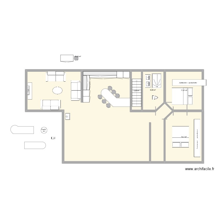 maison. Plan de 5 pièces et 117 m2