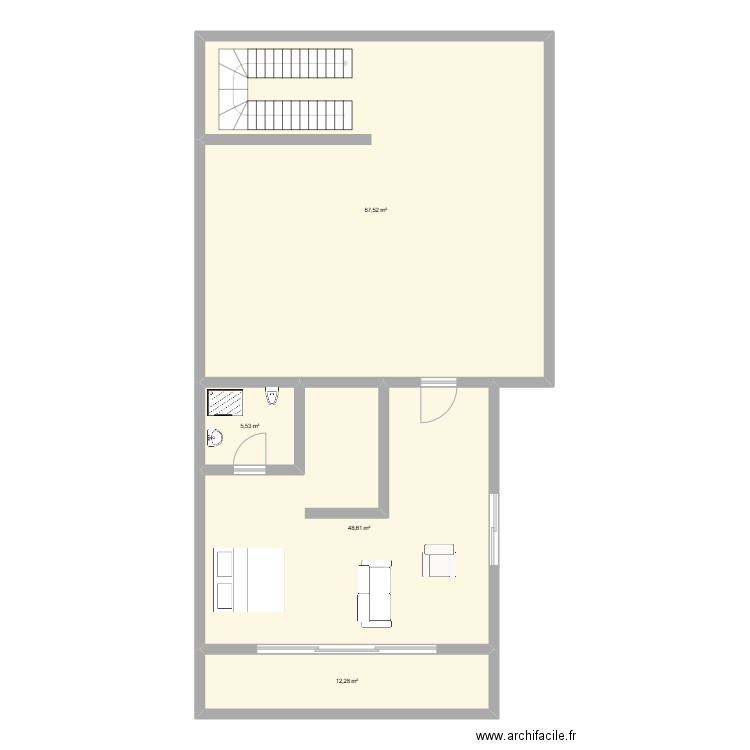 yassine etage 1. Plan de 4 pièces et 154 m2