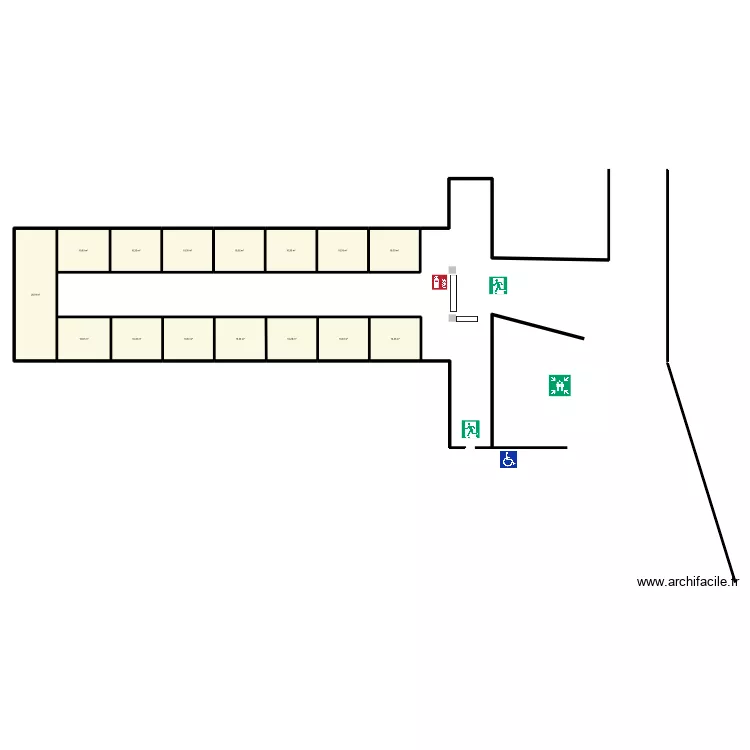 RMA Tente &Eacute;cole. Plan de 15  et 171 m²