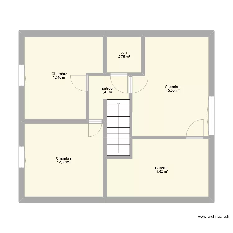Projet plan &eacute;tage. Plan de 