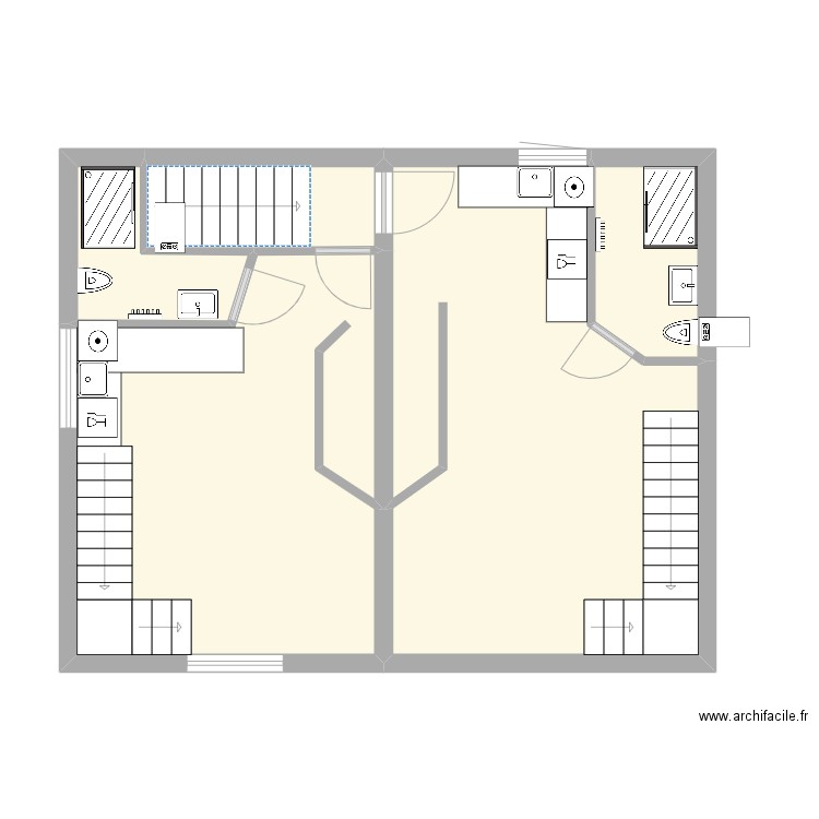 R2Eau. Plan de 5 pièces et 60 m2