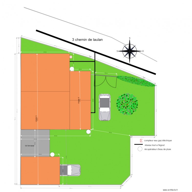 plan de masse toiture final. Plan de 0 pièce et 0 m2