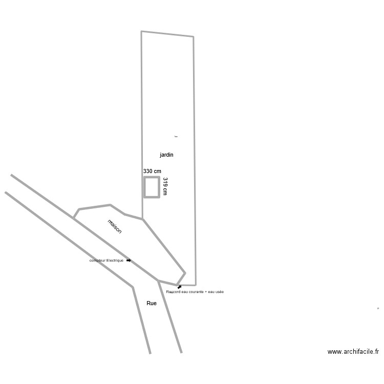 LA GARE PLAN 2D MOBIL HOME. Plan de 1 pièce et 8 m2