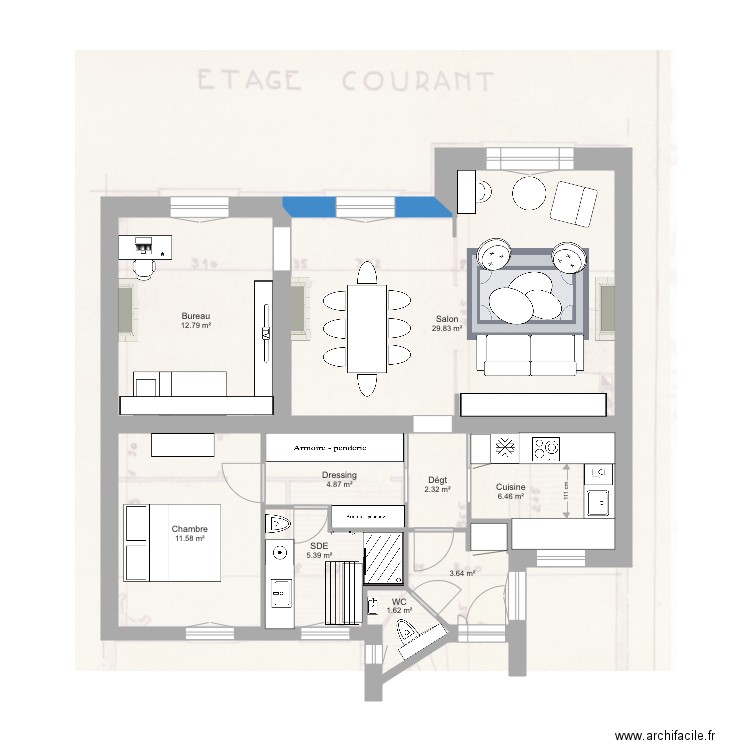 Caulaincourt Projet2. Plan de 0 pièce et 0 m2