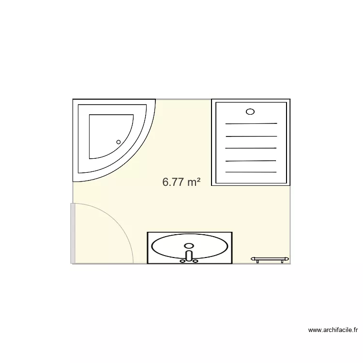 Salle de bain alda. Plan de 