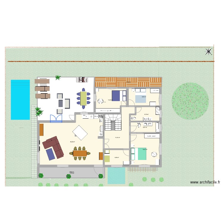 Ste Marie Idee 3. Plan de 20 pièces et 218 m2