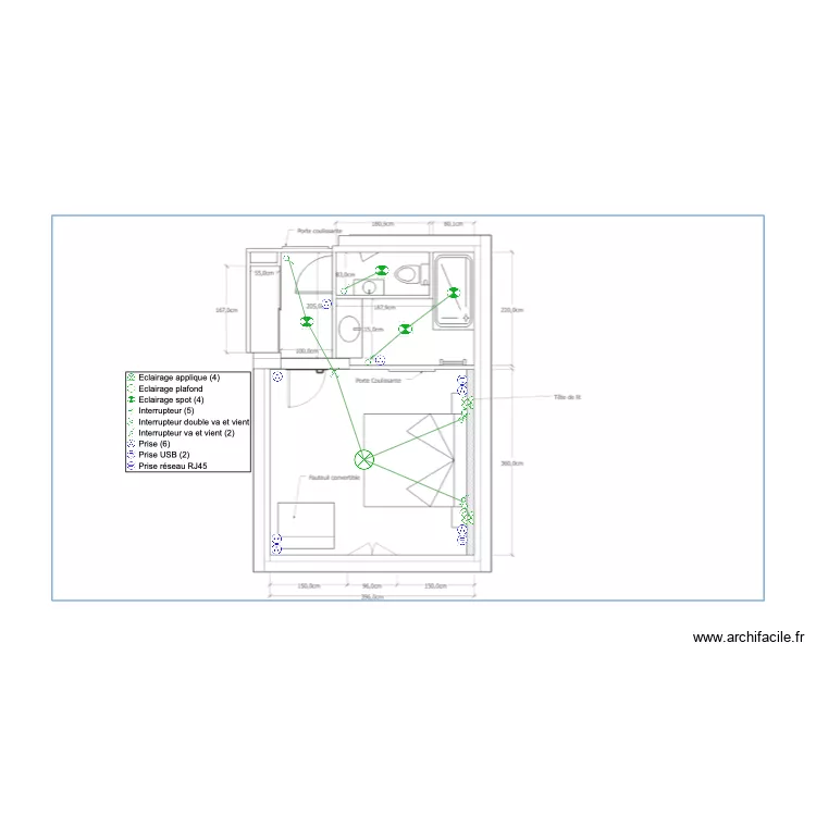 g&icirc;tes chambre 1. Plan de 