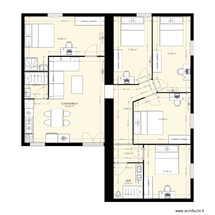 PrOjet LEPEINTRE. Plan de 0 pièce et 0 m2