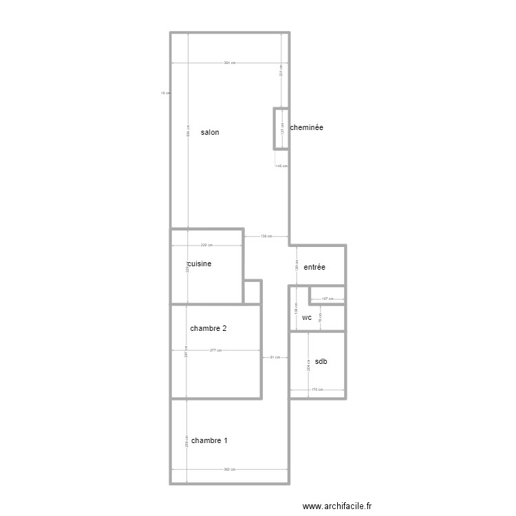 Martagon. Plan de 3 pièces et 3 m2