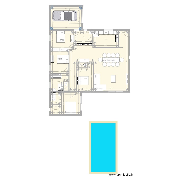 plan maison. Plan de 12 pièces et 170 m2
