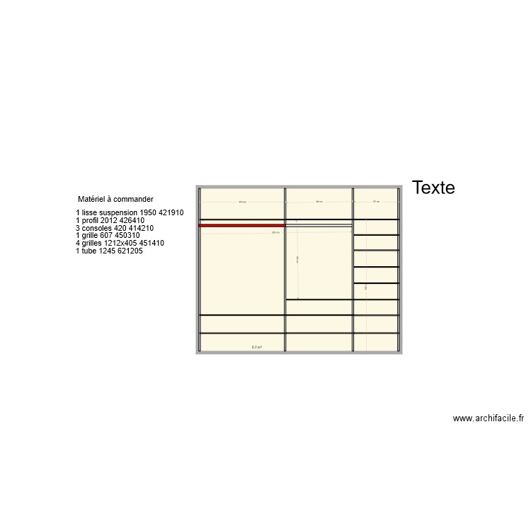 Aménagement armoire chambre rez. Plan de 0 pièce et 0 m2