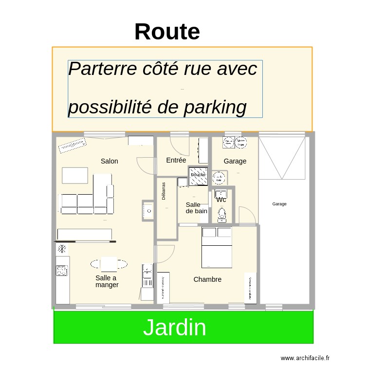 rez de chaussée petit Ry 2. Plan de 0 pièce et 0 m2