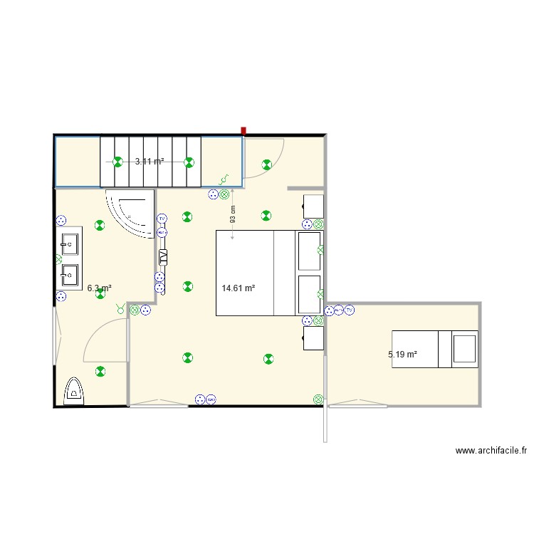 SALLE DE BAIN ETAGE 2 BIS ELECTRICITE. Plan de 0 pièce et 0 m2