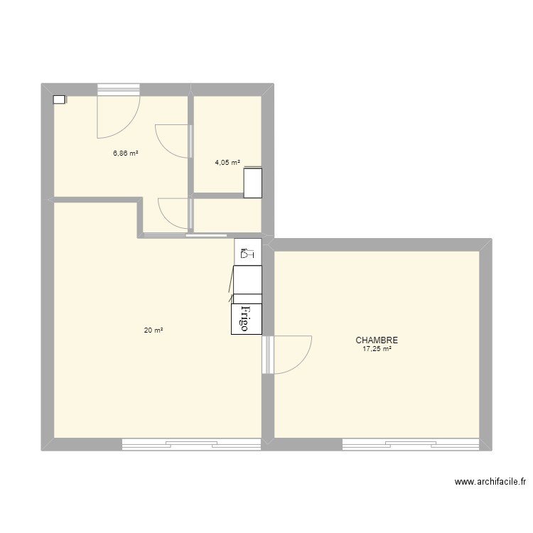 LA MONGIE autre test. Plan de 4 pièces et 48 m2