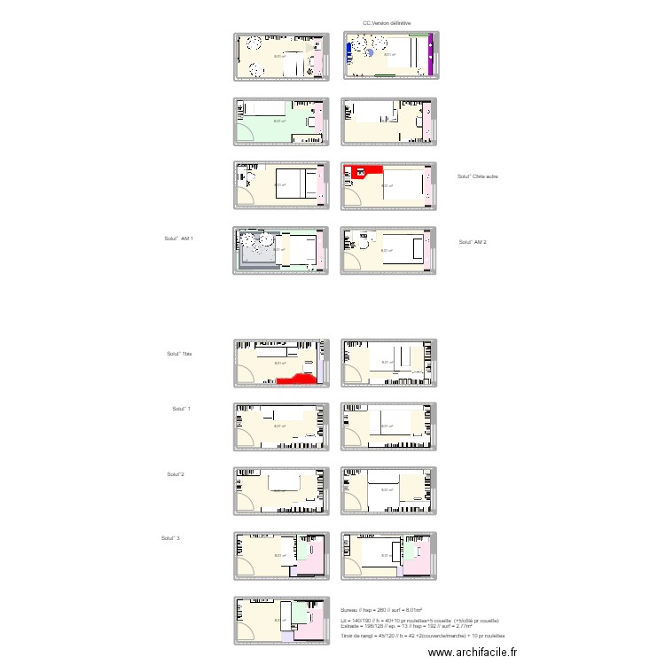 EX SdE ChA1 versdef. Plan de 17 pièces et 136 m2