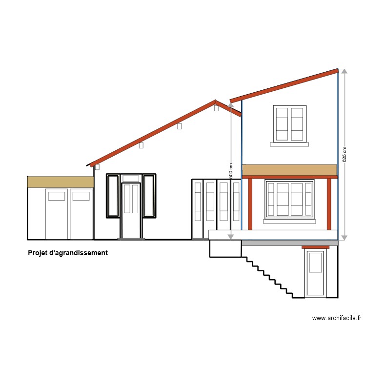 Plan de facade après projet2 MAIRIE. Plan de 0 pièce et 0 m2