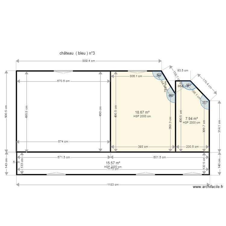 bleu deuxième. Plan de 0 pièce et 0 m2