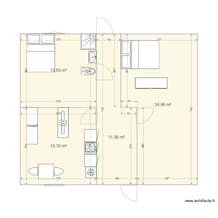RDC avec autre porte. Plan de 
