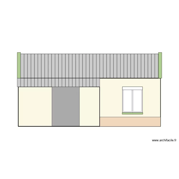Fa&ccedil;ade Sud Ouest. Plan de 