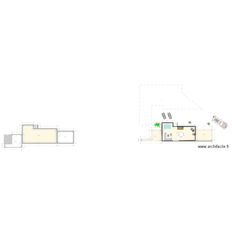 terrasse. Plan de 6 pièces et 130 m2