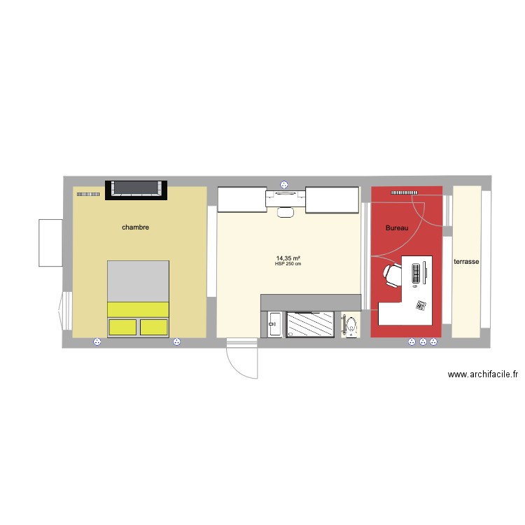 chambre. Plan de 0 pièce et 0 m2