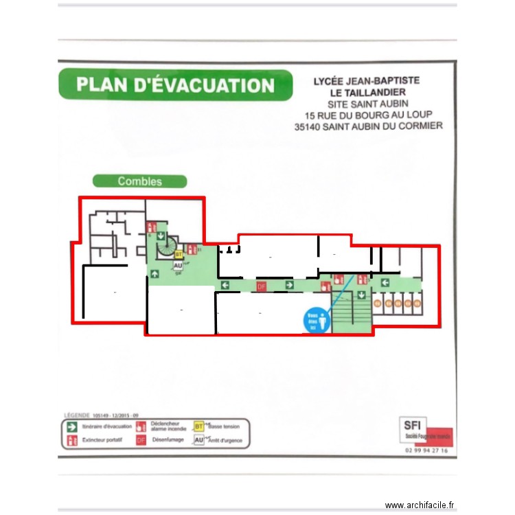 Plan d'intervention Combles. Plan de 7 pièces et 771 m2