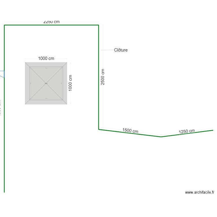 Clôture carbet REGULUS. Plan de 1 pièce et 62 m2