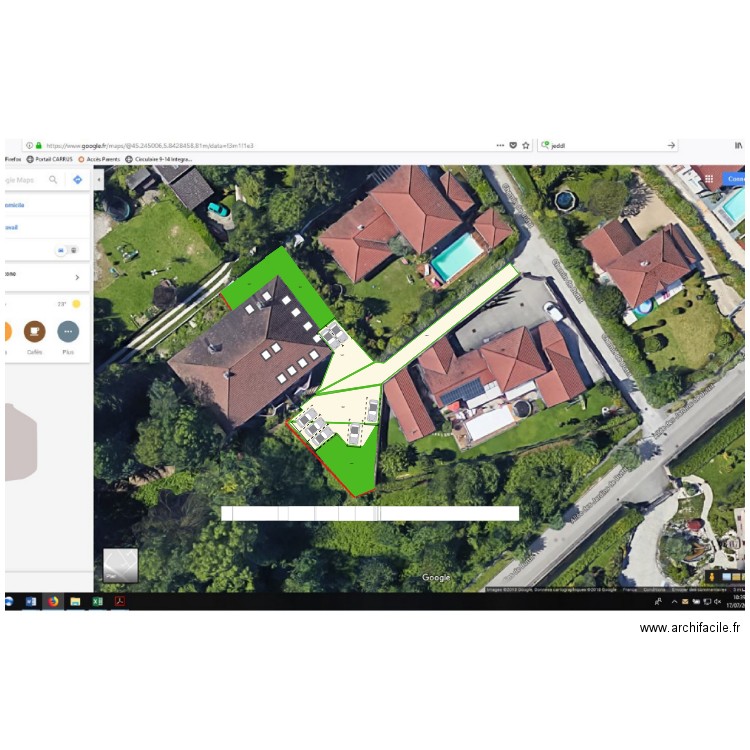 implantation du projet dans le paysage existant photo insertion. Plan de 0 pièce et 0 m2