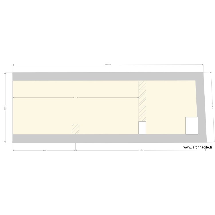 PJ 111. Plan de 2 pièces et 122 m2