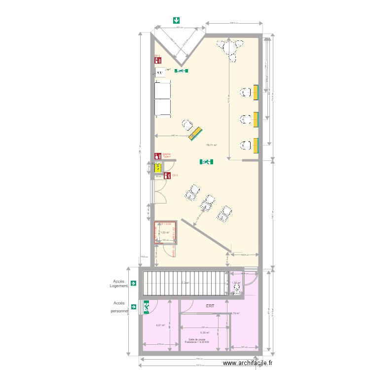 Coiffeur foirail 2. Plan de 8 pièces et 111 m2