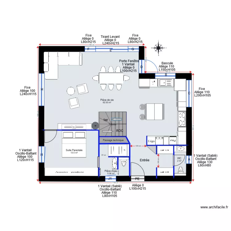 Plan Cercier version pour calcule surface. Plan de 