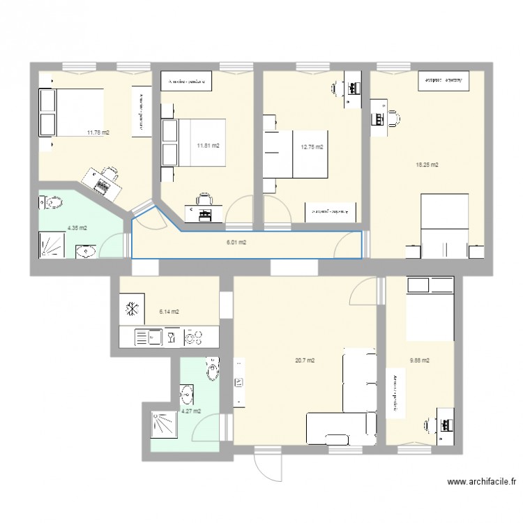 APPARTEMENT 28M 107m2 AMENAGEMENT. Plan de 0 pièce et 0 m2