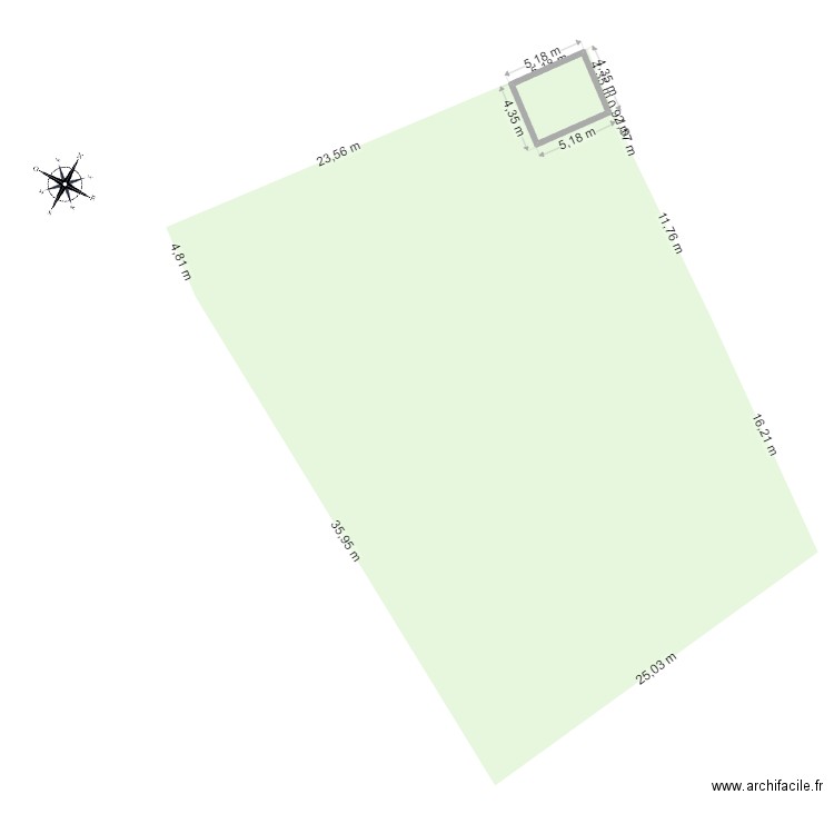 Plan de masse. Plan de 1 pièce et 18 m2