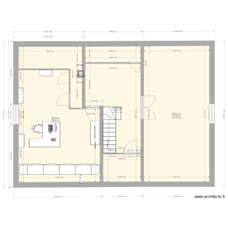 Plan du niveau 1 étage. Plan de 0 pièce et 0 m2