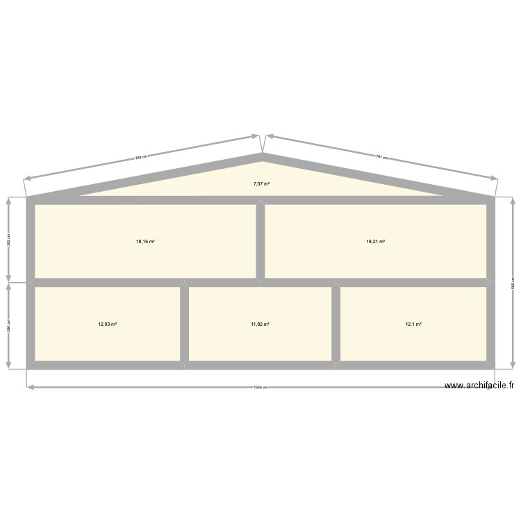façade avec murs. Plan de 0 pièce et 0 m2