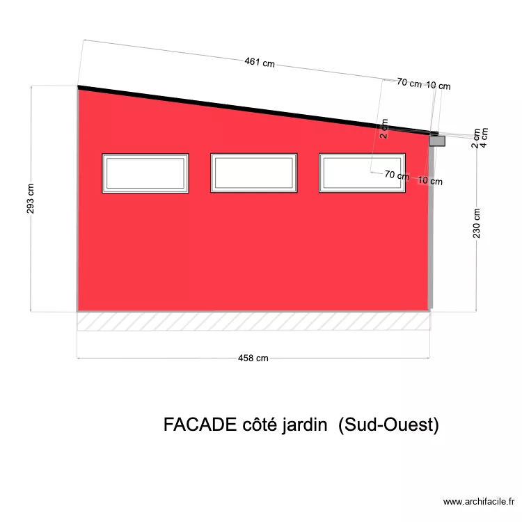 facade gauche. Plan de facade gauche. Plan de