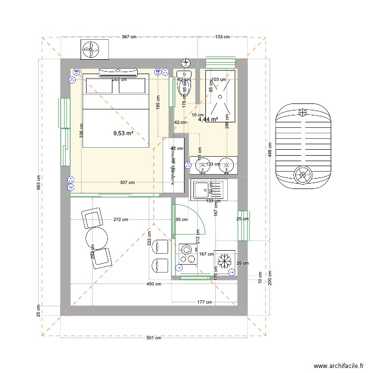 BGLW 28,25 m2 + toiture. Plan de 0 pièce et 0 m2