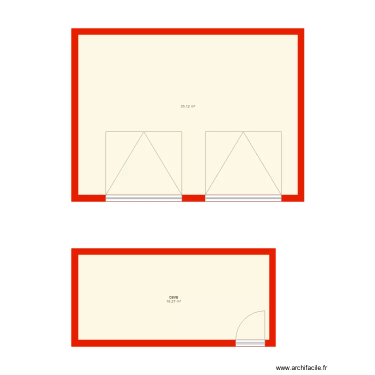 BI 2747 cave et garage non c&ocirc;t&eacute;. Plan de 