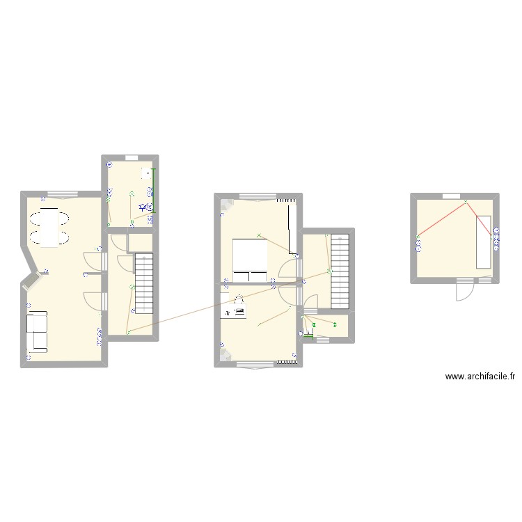 plan maison 2. Plan de 9 pièces et 89 m2