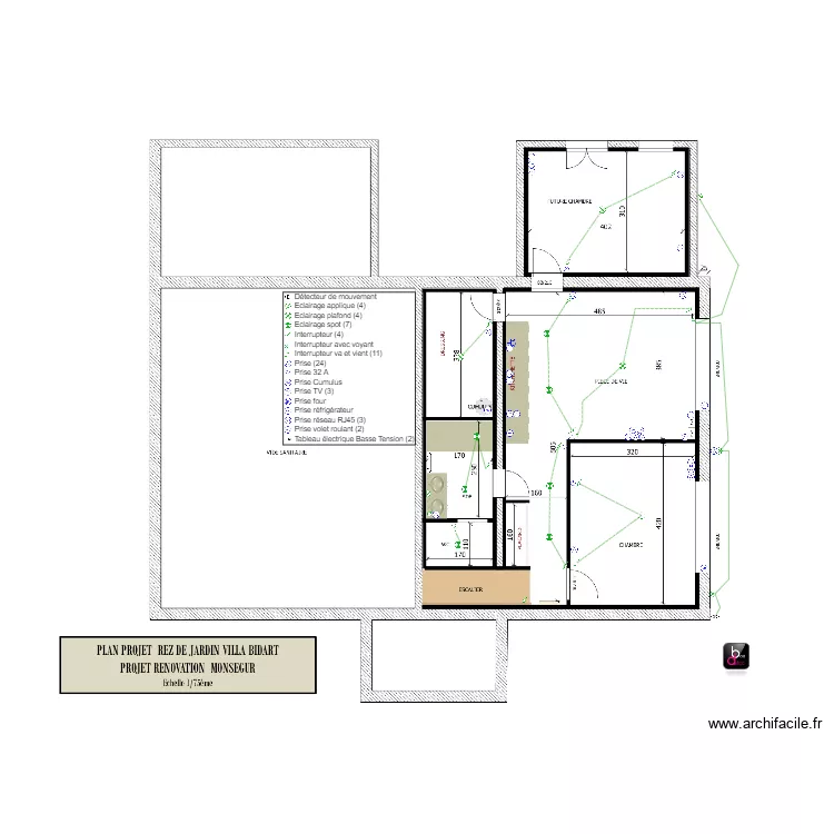 Rez de jardin Monsegur 1. Plan de Rez de jardin Monsegur 1. Plan de