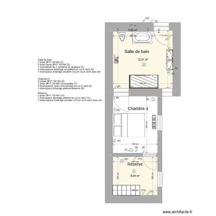 Salle de bain Lu&ccedil;on 30 janvier. Plan de 