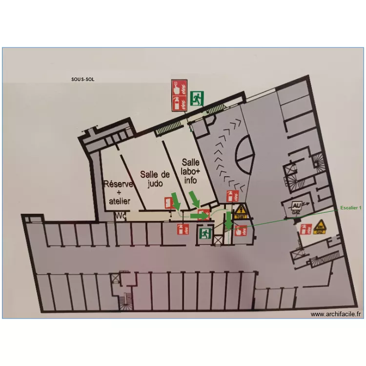 NEW SCHOOL - SOUS SOL. Plan de 