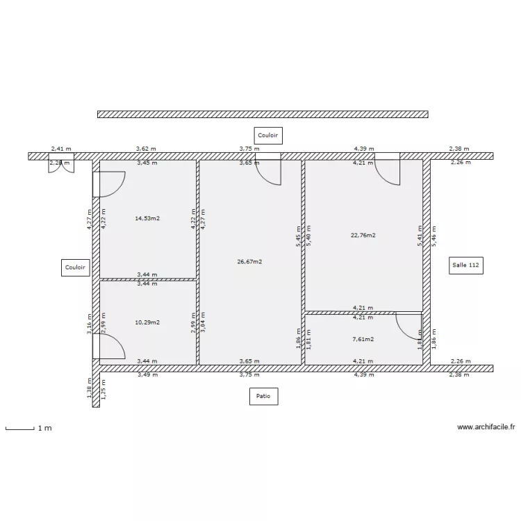 salle 110 en bureaux V1. Plan de 