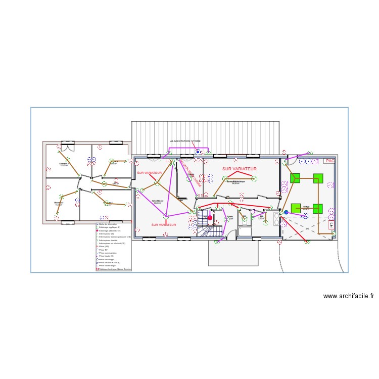 DARMIAN-PLAN ELECTRIQUE RDC. Plan de 0 pièce et 0 m2