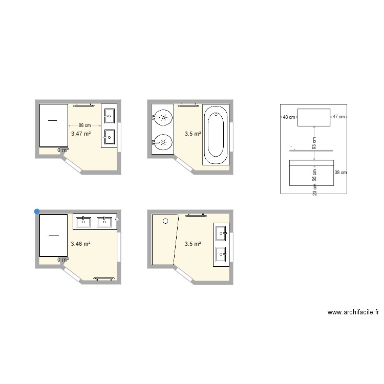 salle de bain2. Plan de 0 pièce et 0 m2