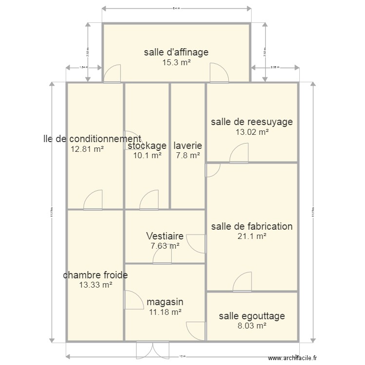 plan fromagerie avec bâtiment. Plan de 0 pièce et 0 m2